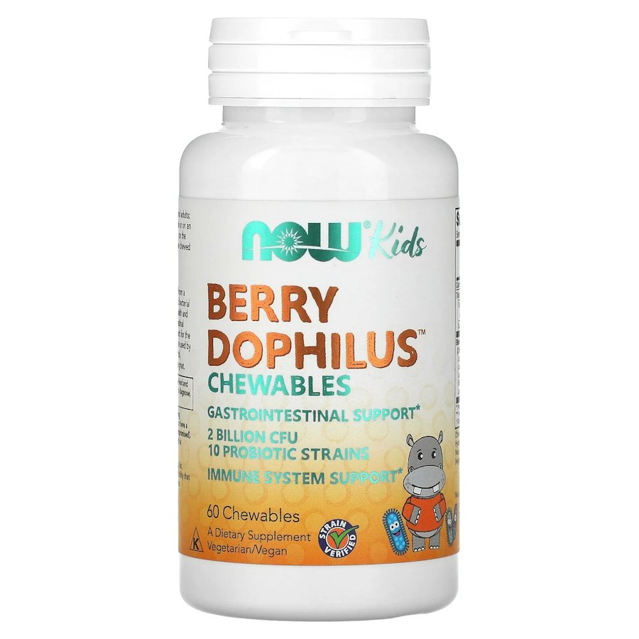 Дитячі пробіотики NOW Kids BerryDophilus 2 Billion Chewables, 60 жувальних таблеток - Ягоди