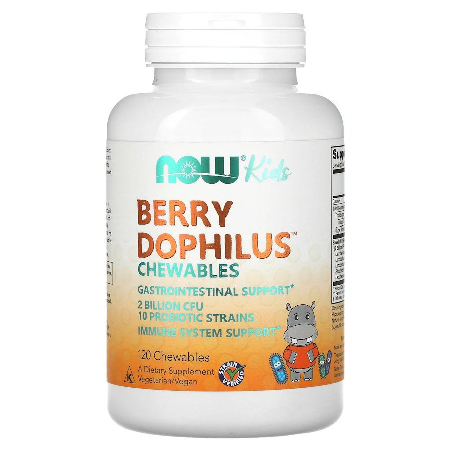 Дитячий пробіотик NOW BerryDophilus 2 Billion, 120 жувальних таблеток - Ягоди