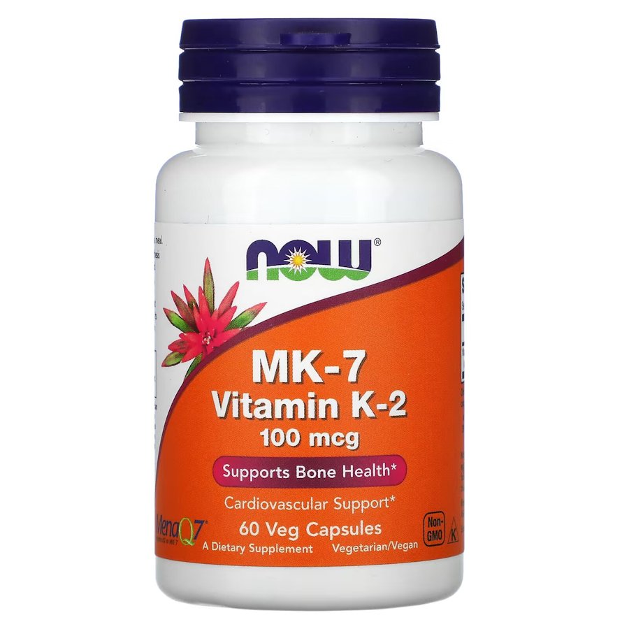 Вітаміни та мінерали NOW Vitamin K2 (MK7) 100 mcg, 60 вегакапсул