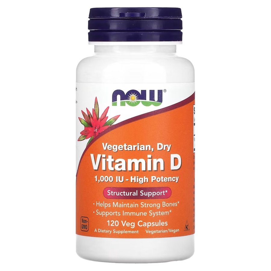 Вітаміни та мінерали NOW Vitamin D 1000 IU Dry, 120 вегакапсул