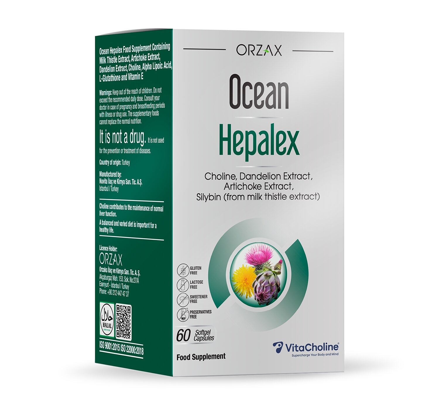 Натуральна добавка Orzax Ocean Hepalex, 60 капсул для підтримки печінки