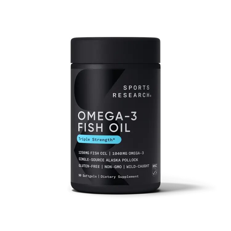 Риб'ячий жир Sports Research Omega-3 Fish Oil 1250 mg Triple Strength, 90 капсул