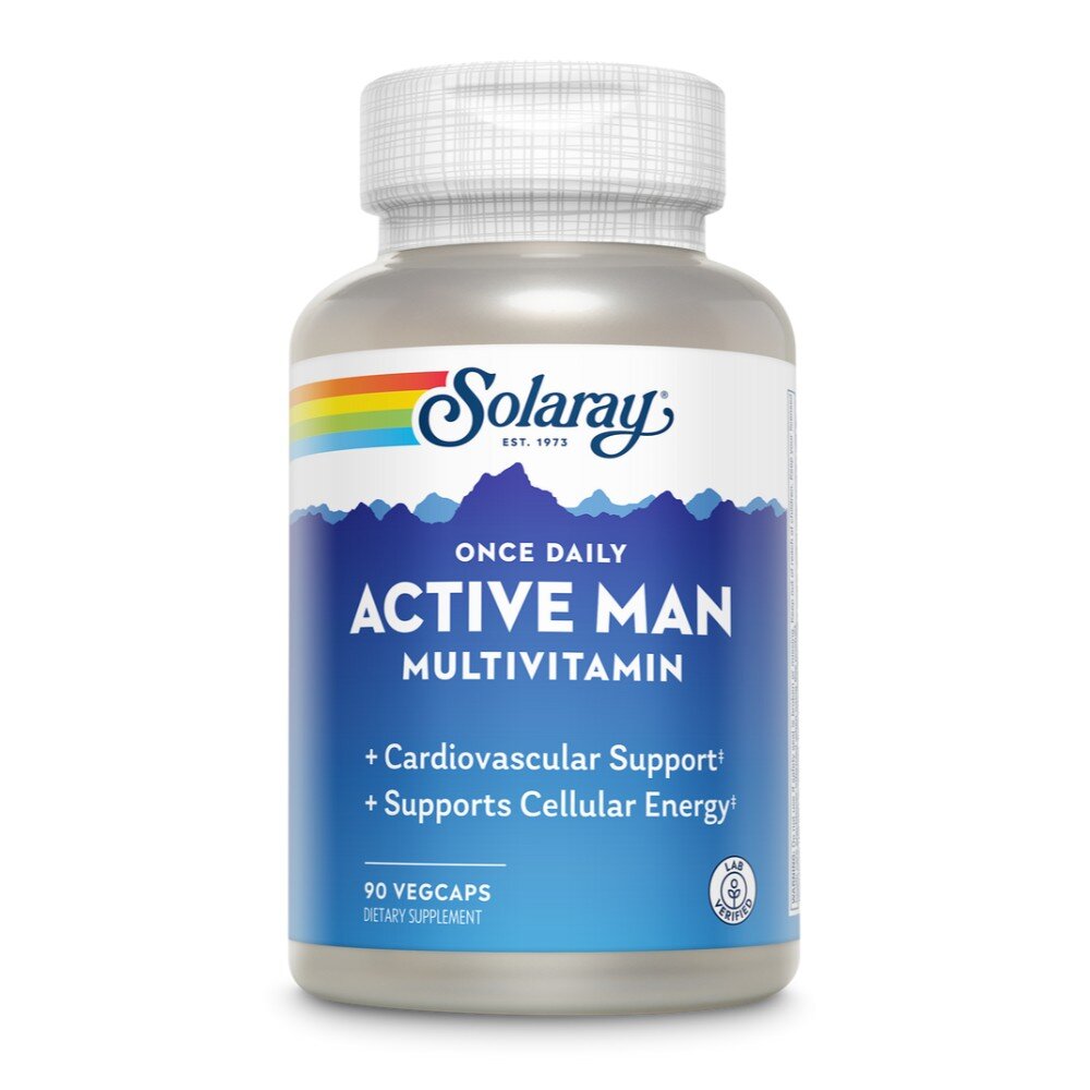 Мультивітаміни для чоловіків Solaray Once Daily Active Man Multivitamin, 90 вегакапсул