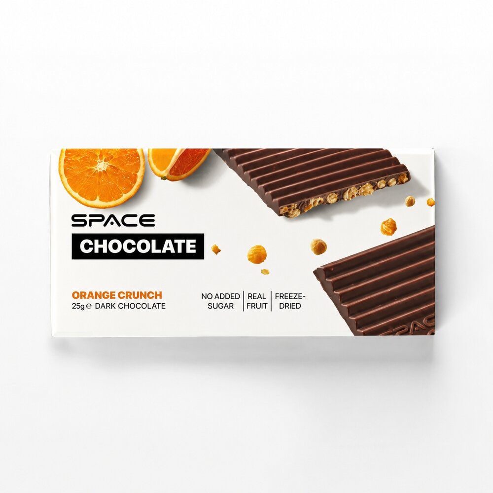 Темний шоколад Spacefood Space Chocolate Orange Crunch, 25 грам - Апельсин