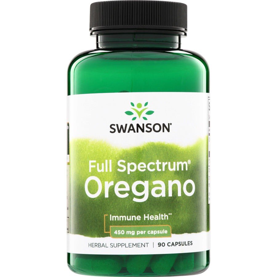 Листя орегано Swanson Oregano 450 mg Full Spectrum, 90 капсул