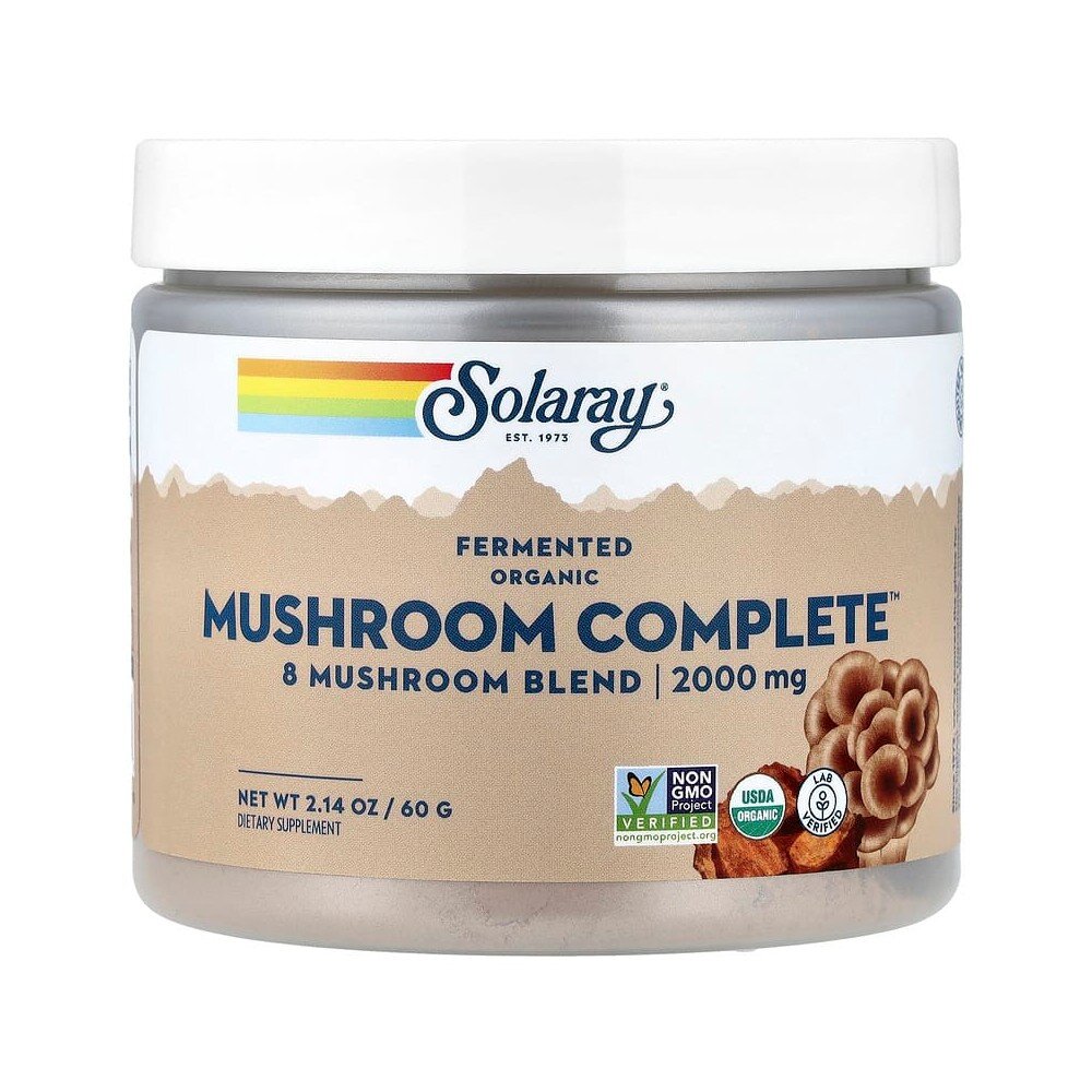 Органічний комплекс ферментованих грибів Solaray Organic Fermented Mushroom Complete 2000 mg, 60 грам
