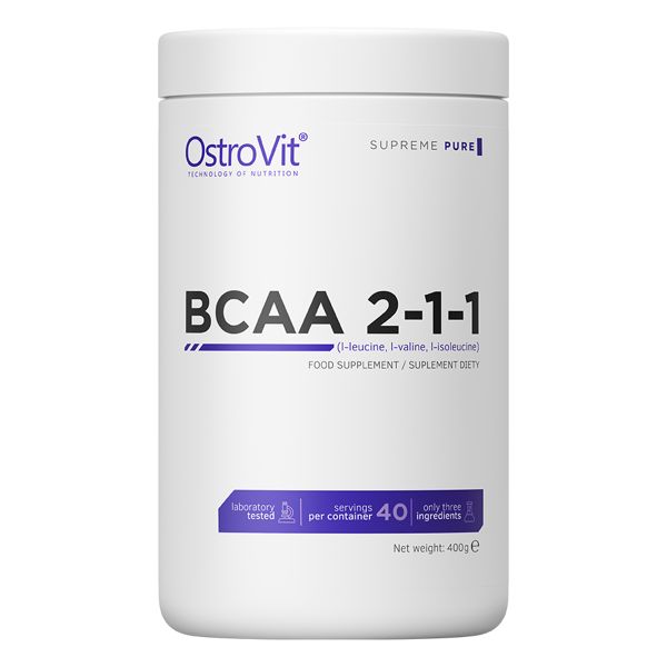Амінокислота BCAA OstroVit BCAA 2:1:1, 400 грам - Без смаку