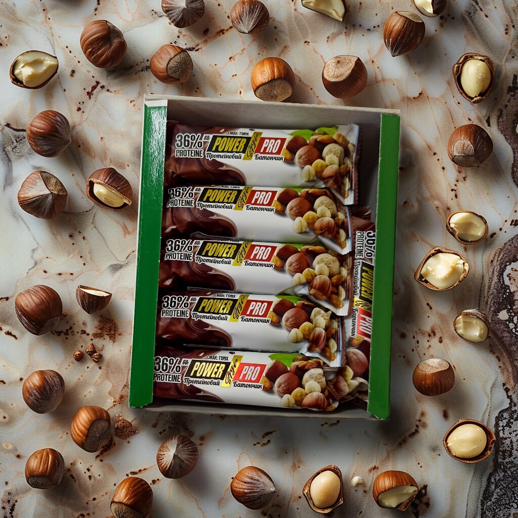 Батончик Power Pro Protein Bar 36% with Nut, 20*60 грам - Горіх