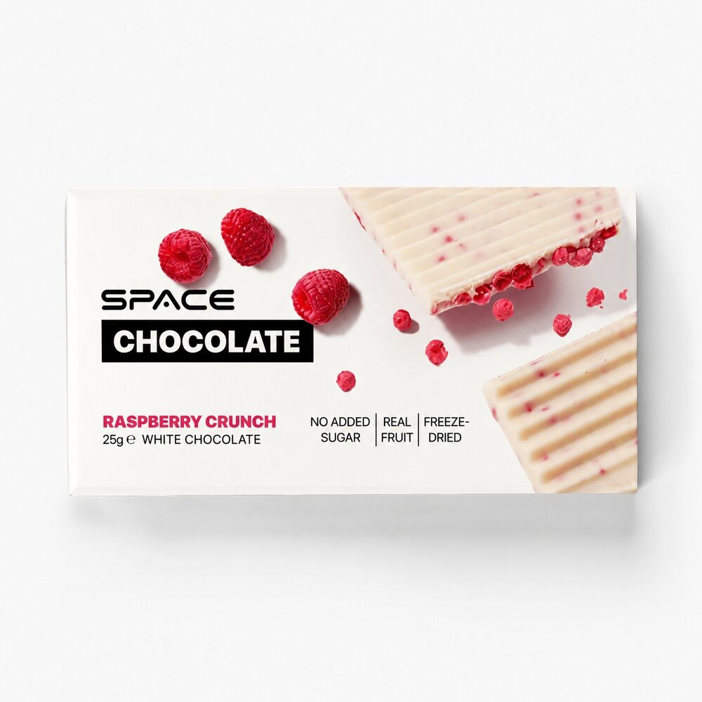 Білий шоколад Spacefood Space Chocolate Raspberry Crunch, 25 грам - Малина