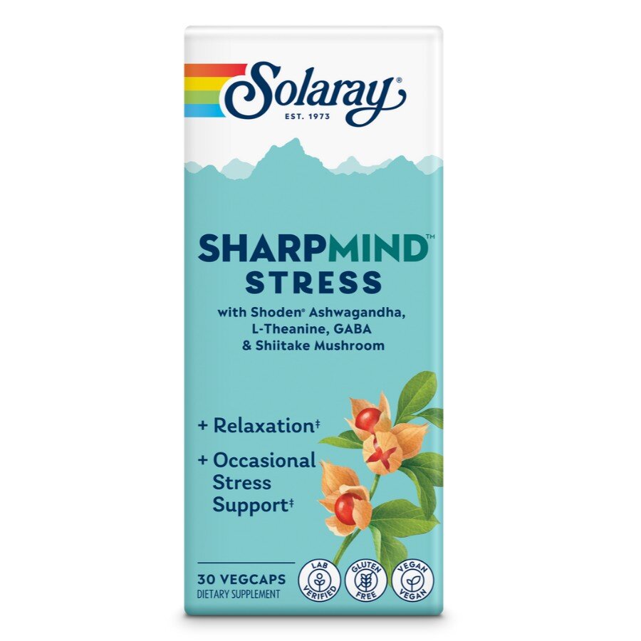 Ноотропний комплекс для зниження стресу Solaray SharpMind Nootropics Stress, 30 вегакапсул