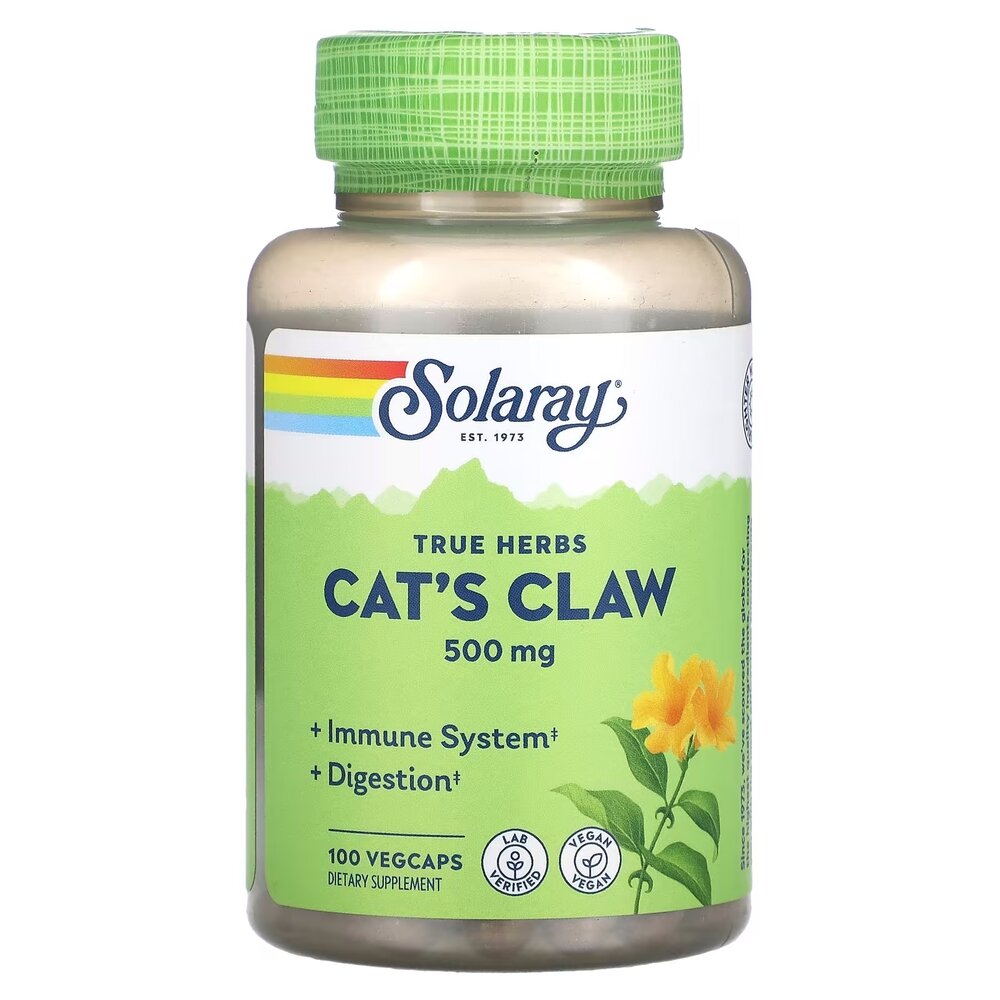 Натуральна добавка Solaray Cat's Claw 500 mg, 100 вегакапсул