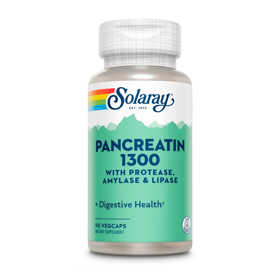 Натуральна добавка Solaray Pancreatin 1300 mg, 90 капсул
