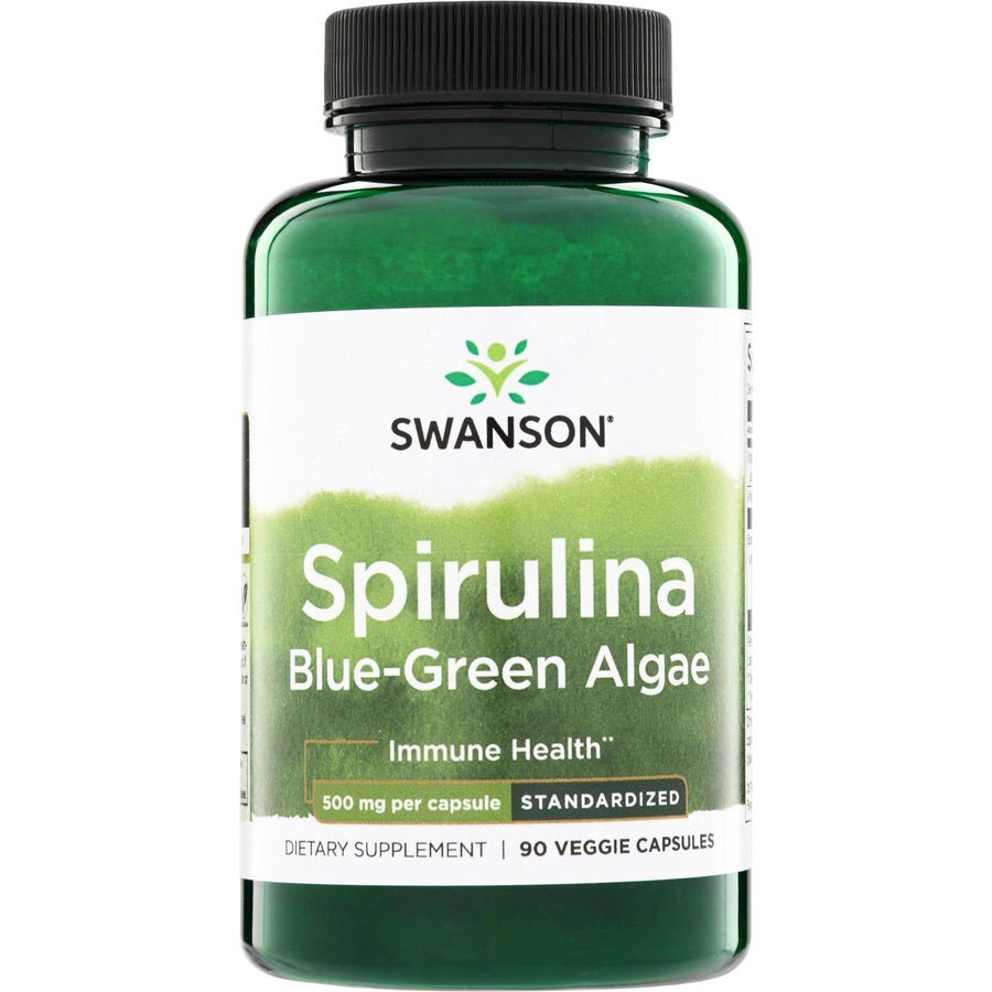 Стандартизована спіруліна Swanson Spirulina Blue-Green Algae, 90 таблеток