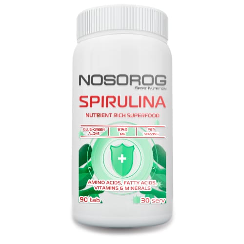 Натуральна добавка Nosorog Spirulina, 90 таблеток