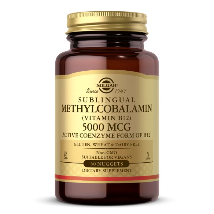 Вітаміни та мінерали Solgar Methylcobalamin 5000 mcg (Vitamin B12) Sublingual, 60 таблеток