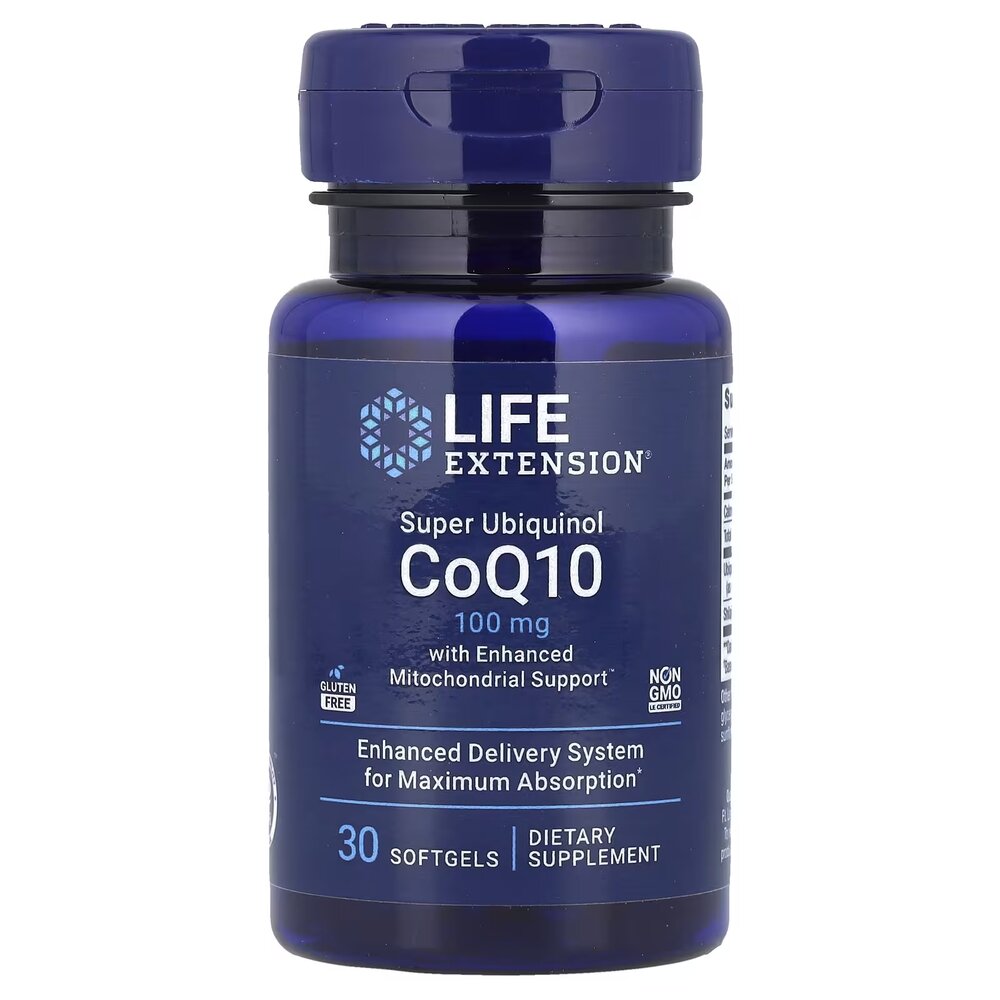 Коензим Q10 Life Extension Super Ubiquinol CoQ10 100 mg with Enhanced Mitochondrial Support, 30 капсул з покращеною мітохондріал
