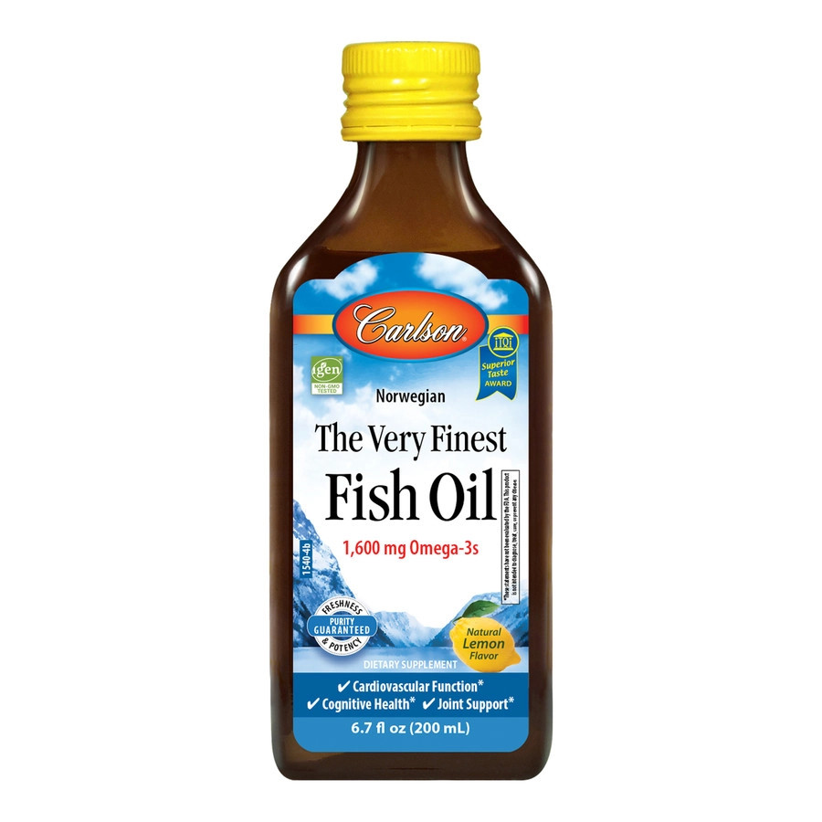 Жирні кислоти Carlson Labs The Very Finest Fish Oil, 200 мл - Лимон