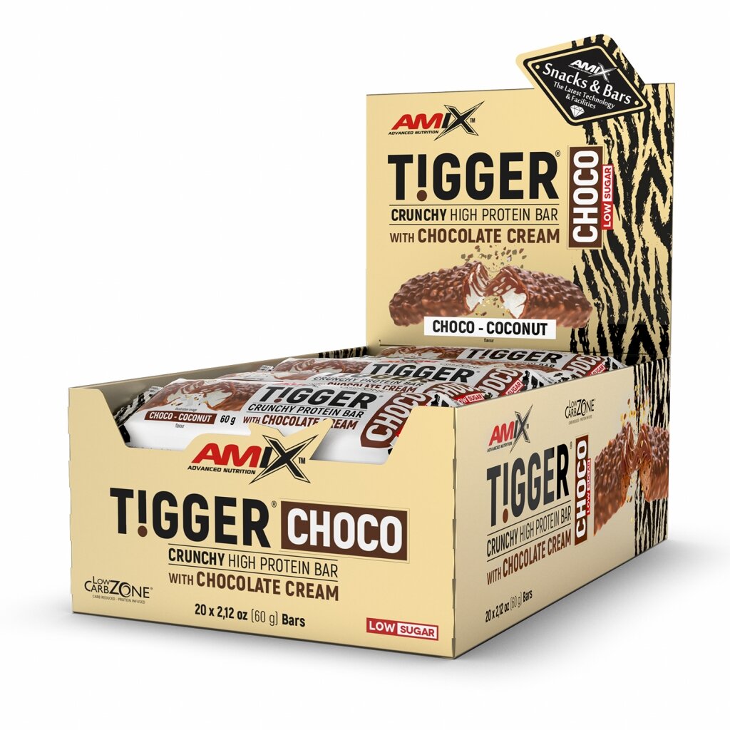 Батончик AMIX Tigger Choco Crunchy Protein Bar, 20*60 грам - Шоколад-кокос