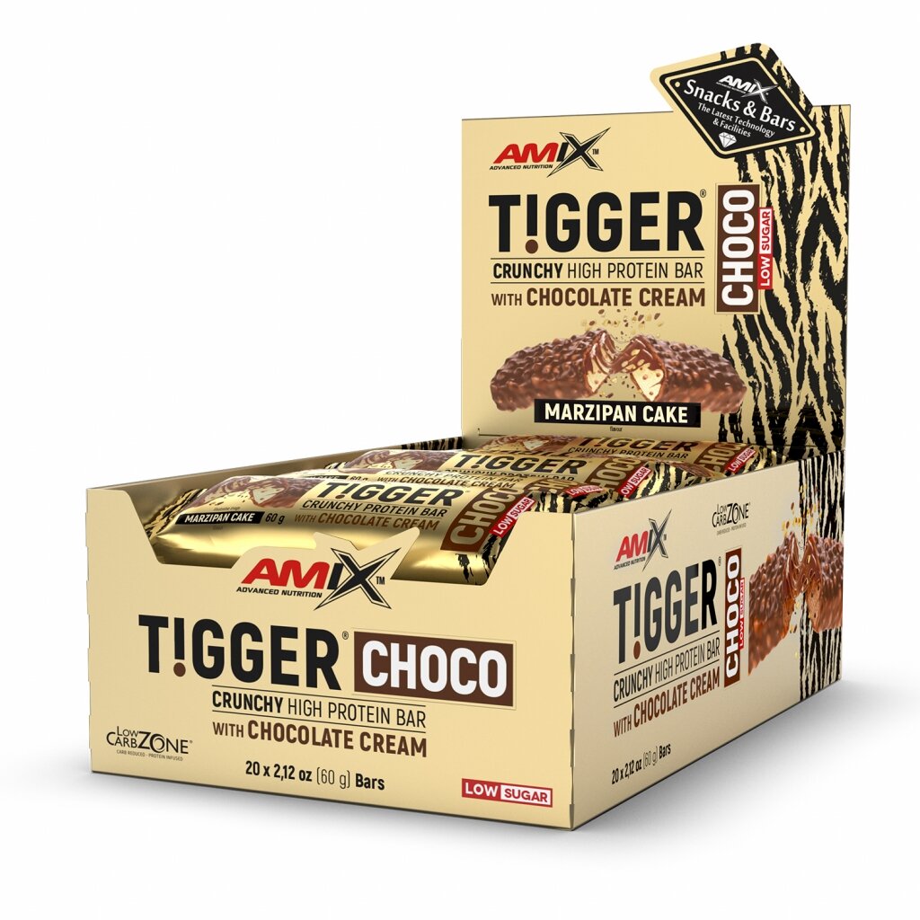 Батончик AMIX Tigger Choco Crunchy Protein Bar, 20*60 грам - Марципановий торт