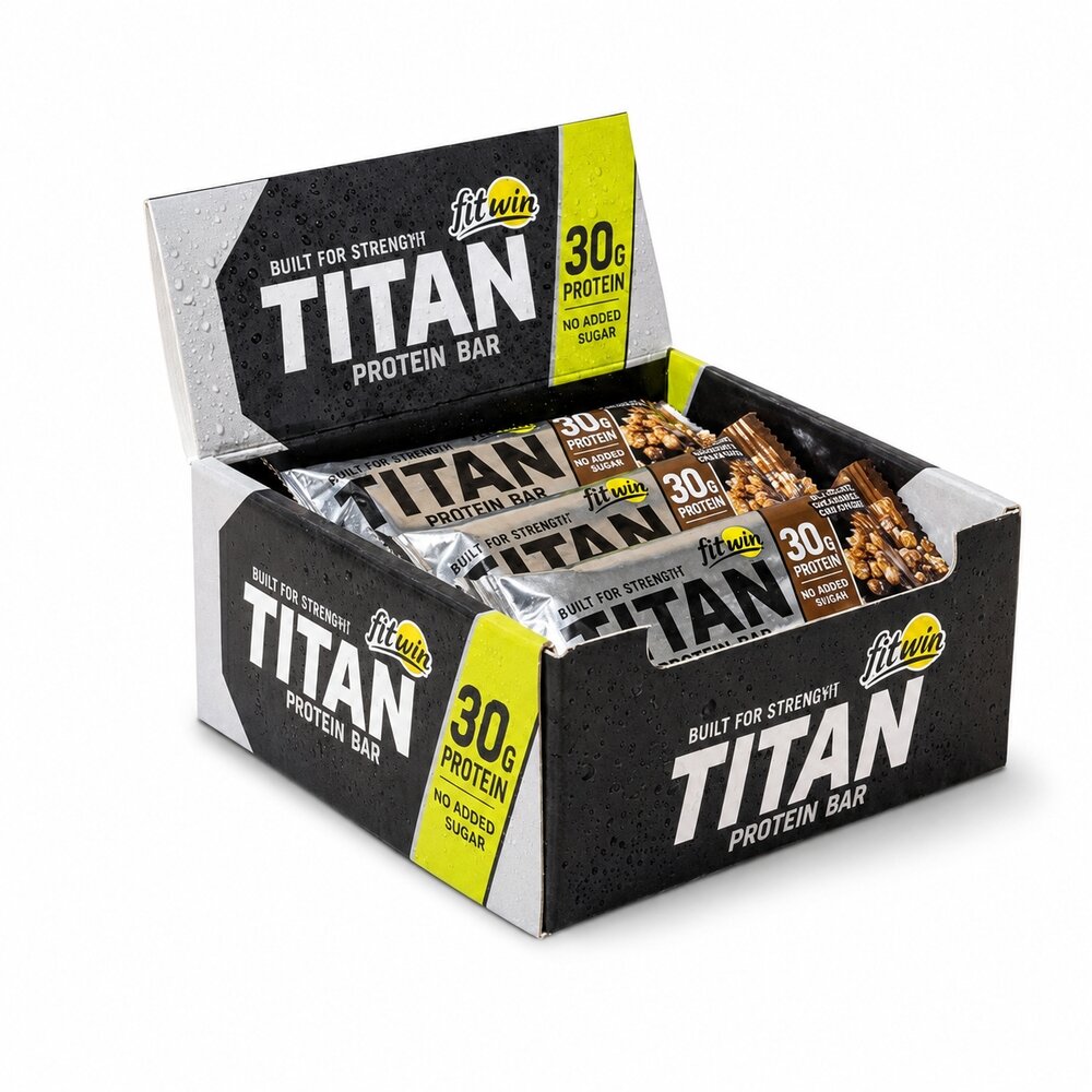 Батончик FitWin Titan Bar, 9*85 грам - Карамельний попкорн