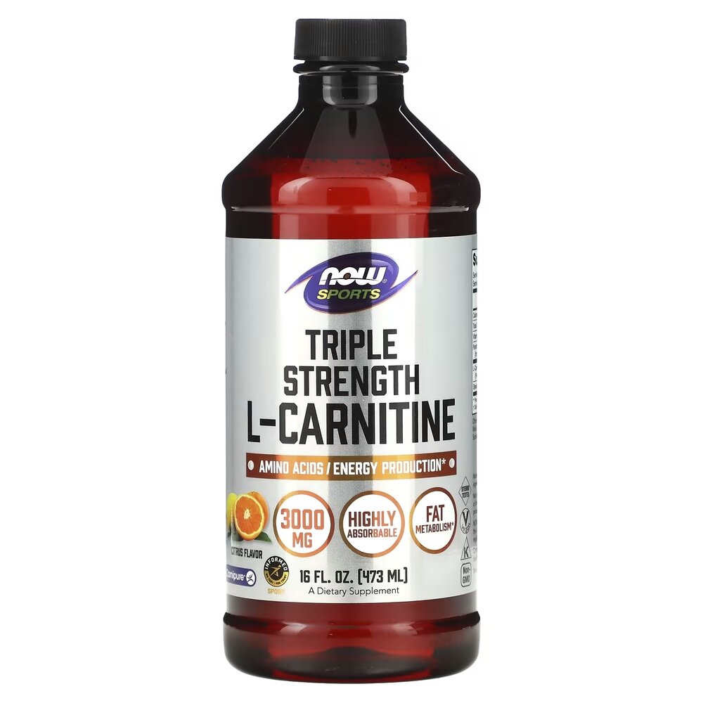 Жироспалювач NOW L-Carnitine 3000 mg, 473 мл - Цитрус