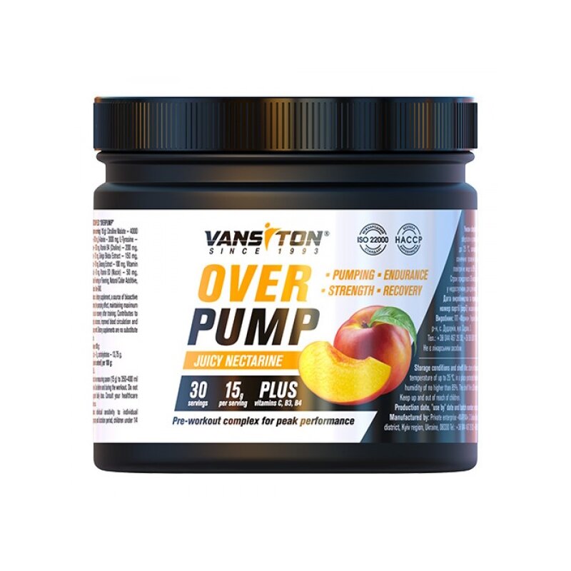 Передтренувальний комплекс Vansiton Over Pump, 450 грам - Нектарин