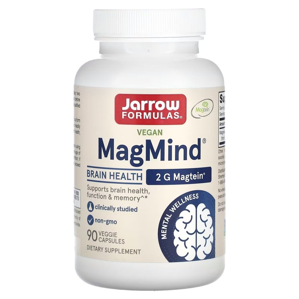 L-треонат магнію Jarrow Formulas MagMind, 90 вегакапсул для підтримки мозку