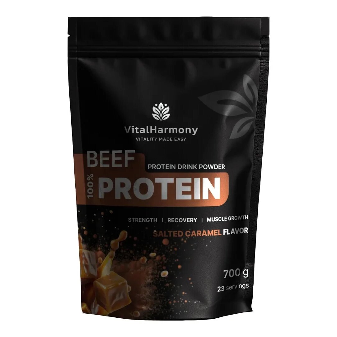 Яловичий гідролізат VitalHarmony Beef Protein, 700 грам - Солона карамель