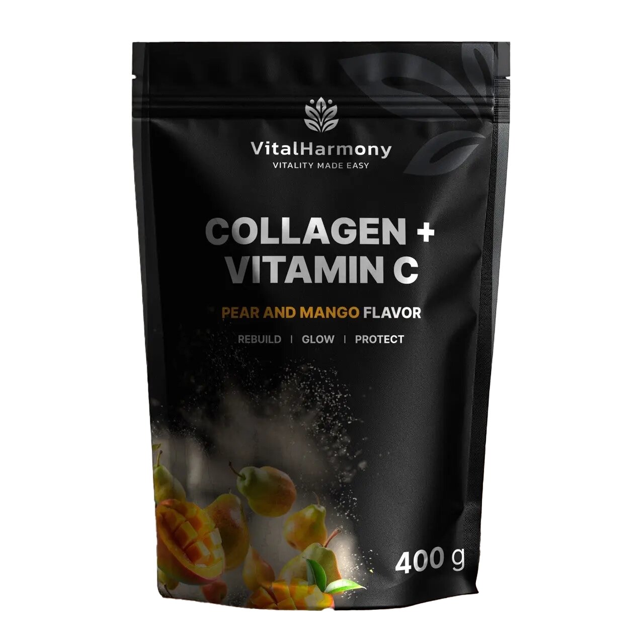 Колаген і вітамін С VitalHarmony Collagen pluc C, 400 грам - Груша-манго