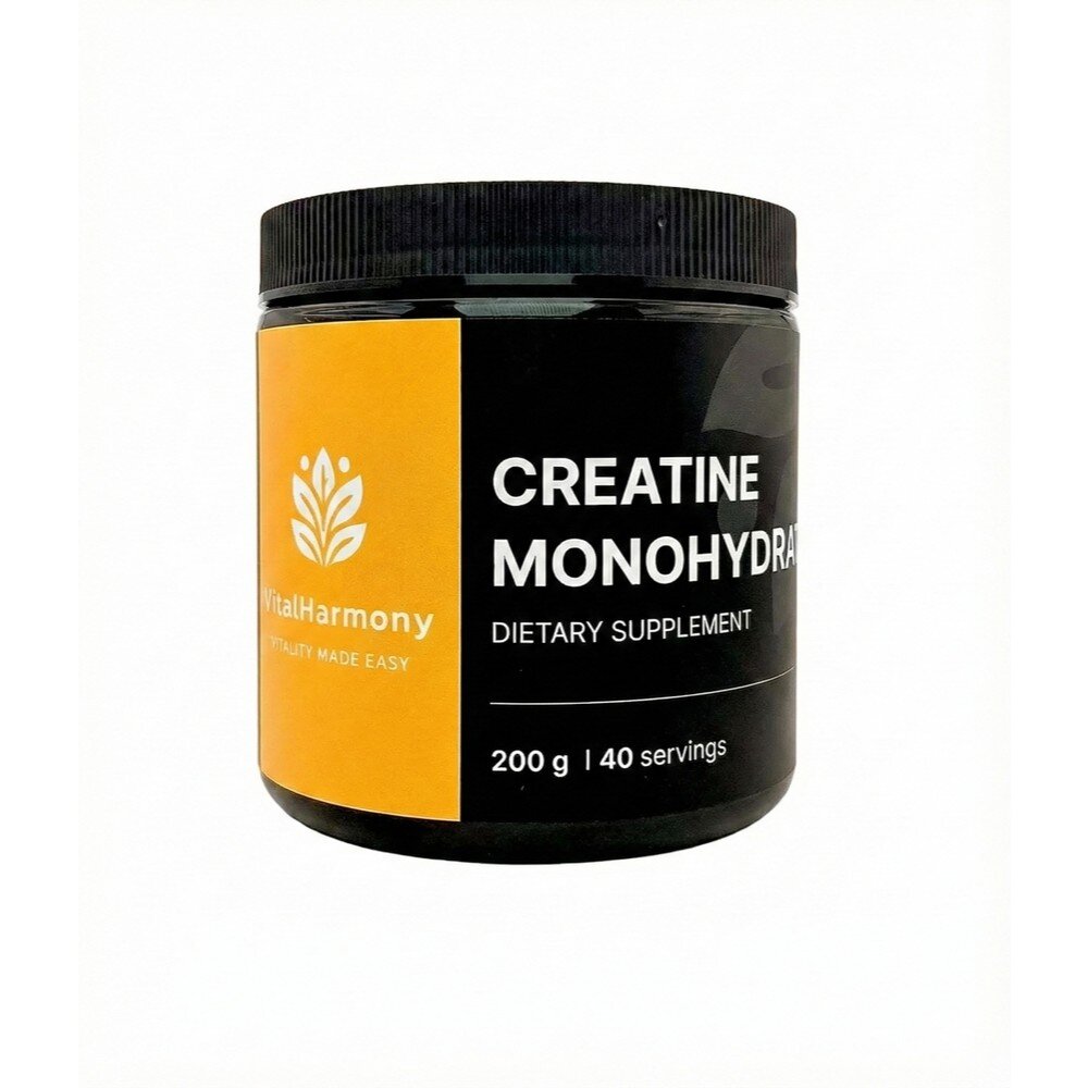 Моногідрат креатину VitalHarmony Creatine Monohydrate, 200 грам - Кавун
