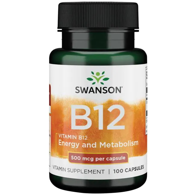 Вітаміни та мінерали Swanson Vitamin B12 500 mcg, 100 капсул