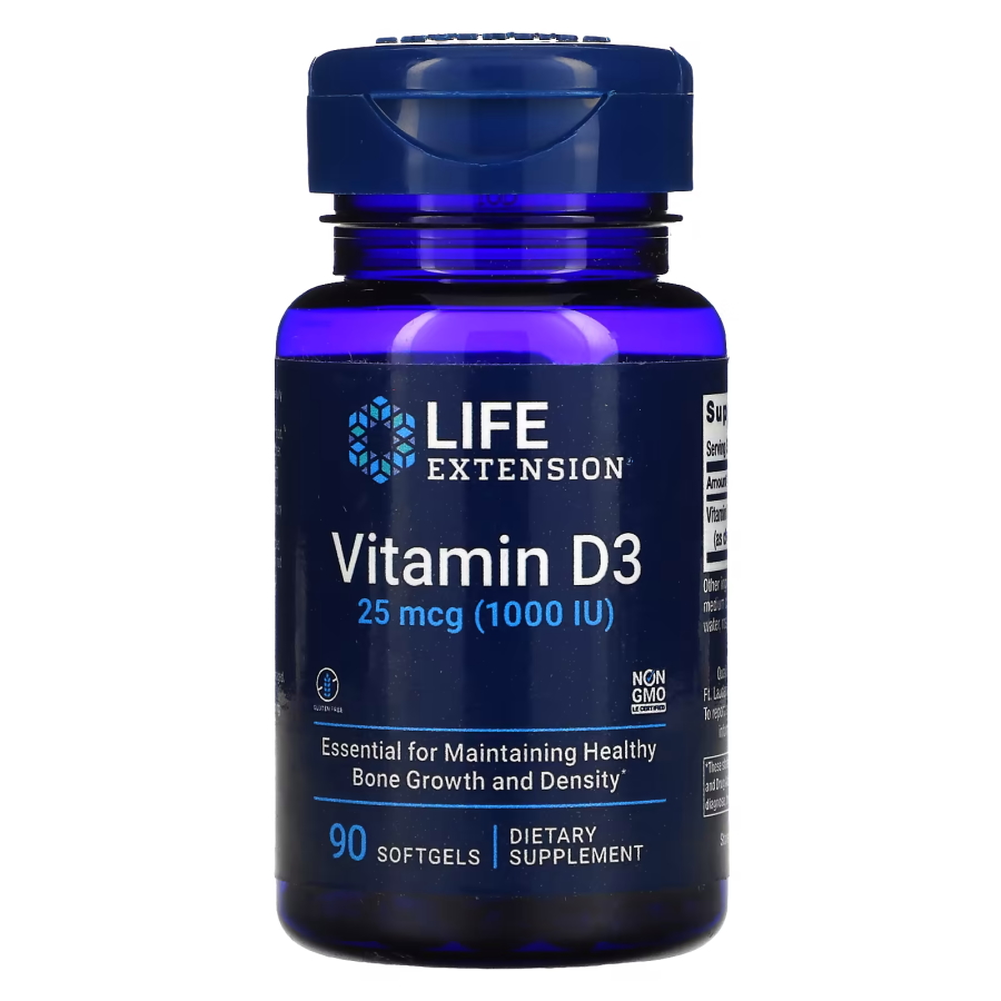 Вітаміни та мінерали Life Extension Vitamin D3 1000 IU, 90 капсул