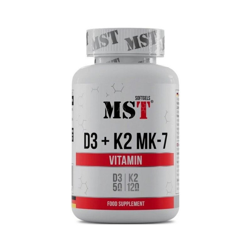 Вітамін D3 та K2 MST Nutrition Vitamin D3 + K2 MK7, 60 капсул