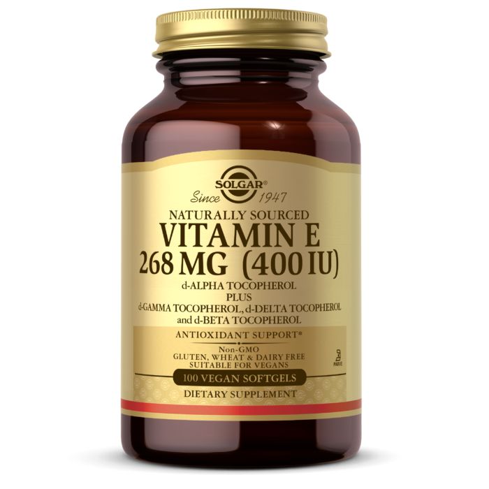 Вітаміни та мінерали Solgar Vitamin E 268 mg (400 IU) Mixed Tocopherols, 100 вегакапсул