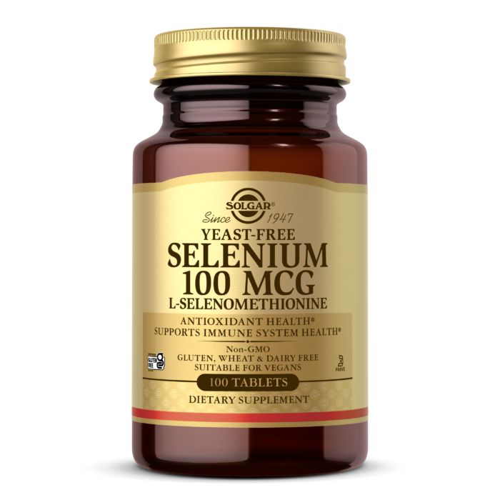 Вітаміни та мінерали Solgar Selenium 100 mcg Yeast-Free, 100 таблеток