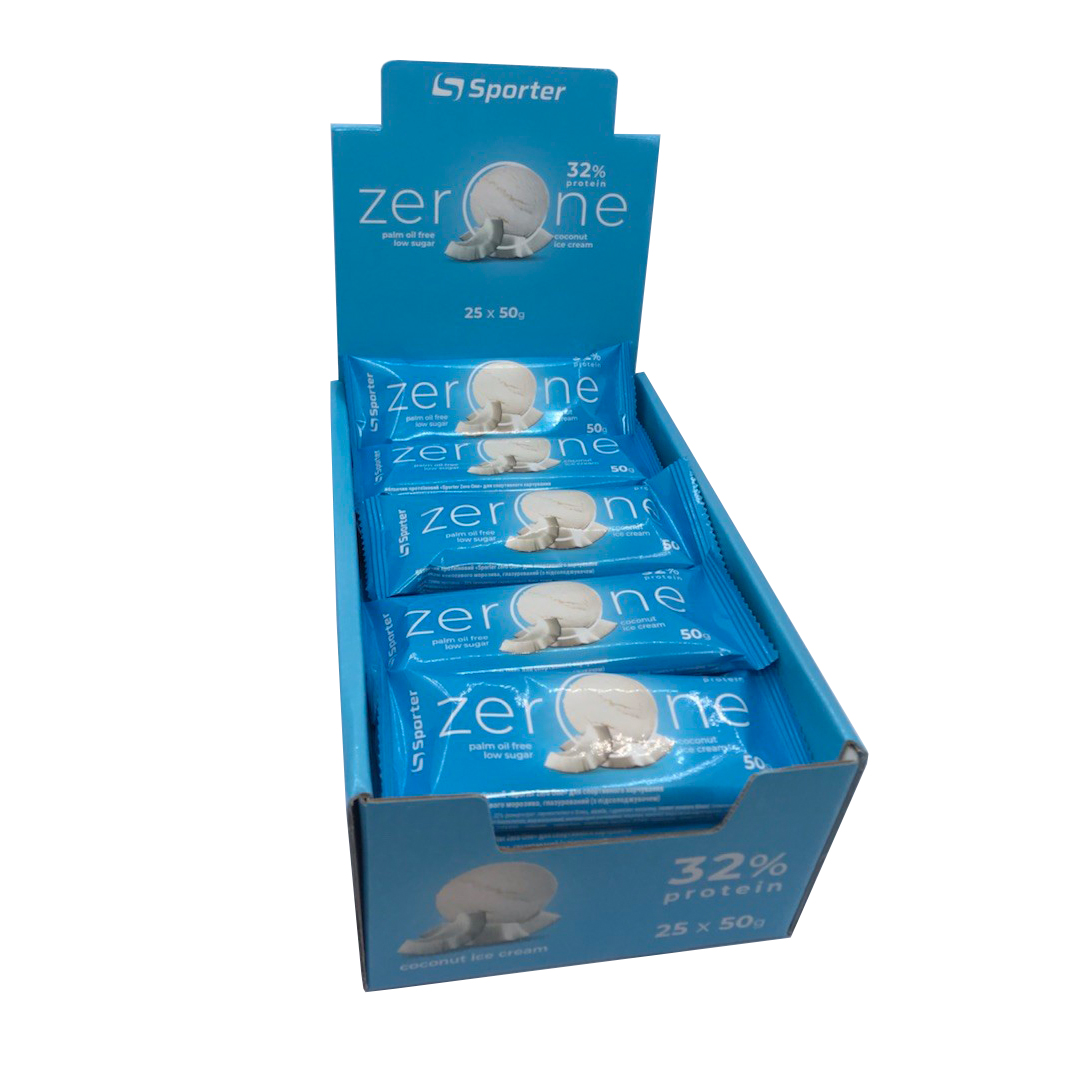 Батончик Sporter Zero One, 25*50 грам - Кокосове морозиво