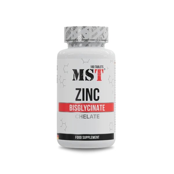 Цинк безгліцинат MST Nutrition Zinc Chelate Bisglycinate, 180 таблеток